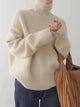 Women's ribbed turtleneck jumper with long sleeves and ribbed trims
