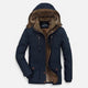 Men's hooded quilted parka with multiple pockets