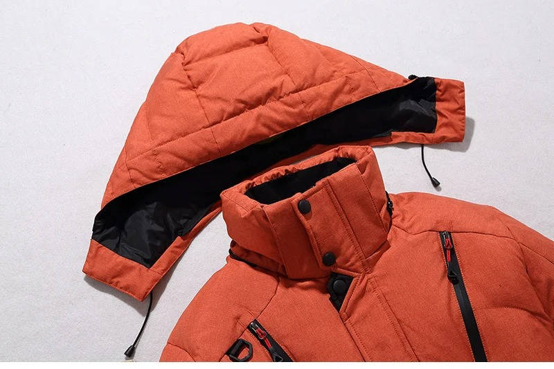 Men's padded hooded parka jacket with zipped pockets
