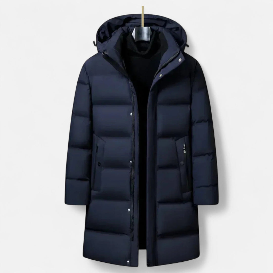 Men's longline hooded padded parka jacket