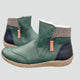 Women's panelled ankle boots with side zippers and checked ankle trim