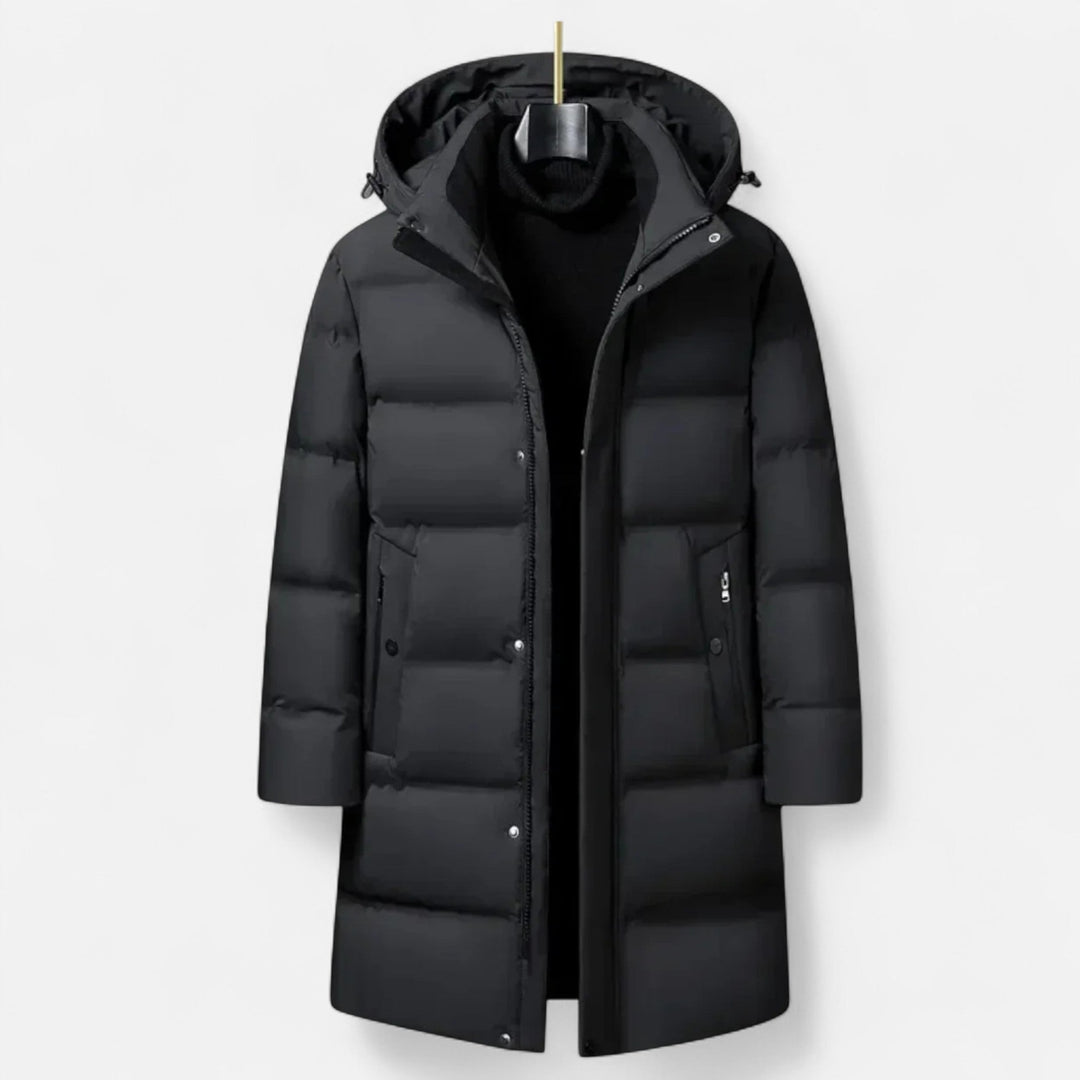 Men's longline hooded padded parka jacket