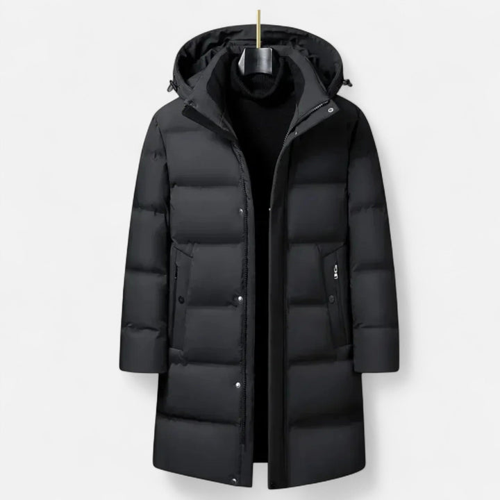 Men's longline hooded padded parka jacket