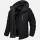 Men's camouflage hooded parka with dark pile-style lining