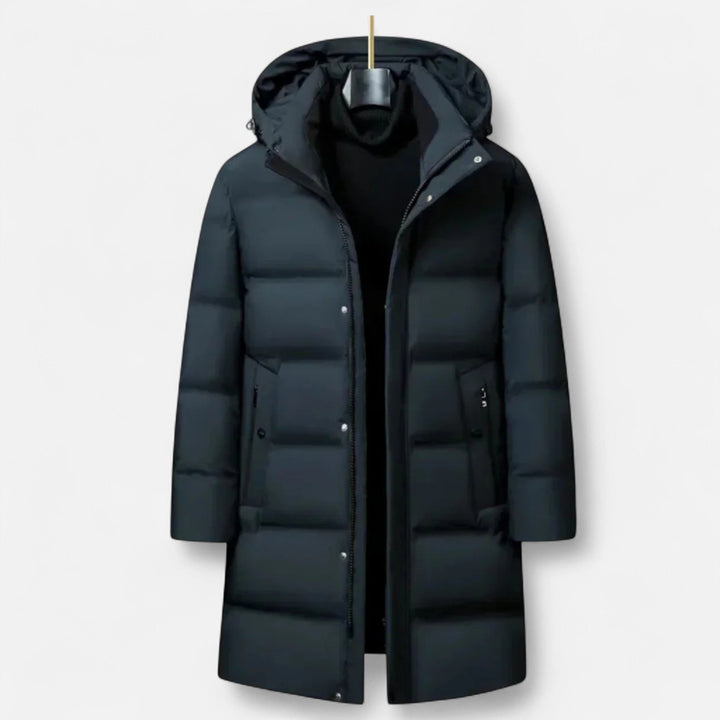Men's longline hooded padded parka jacket