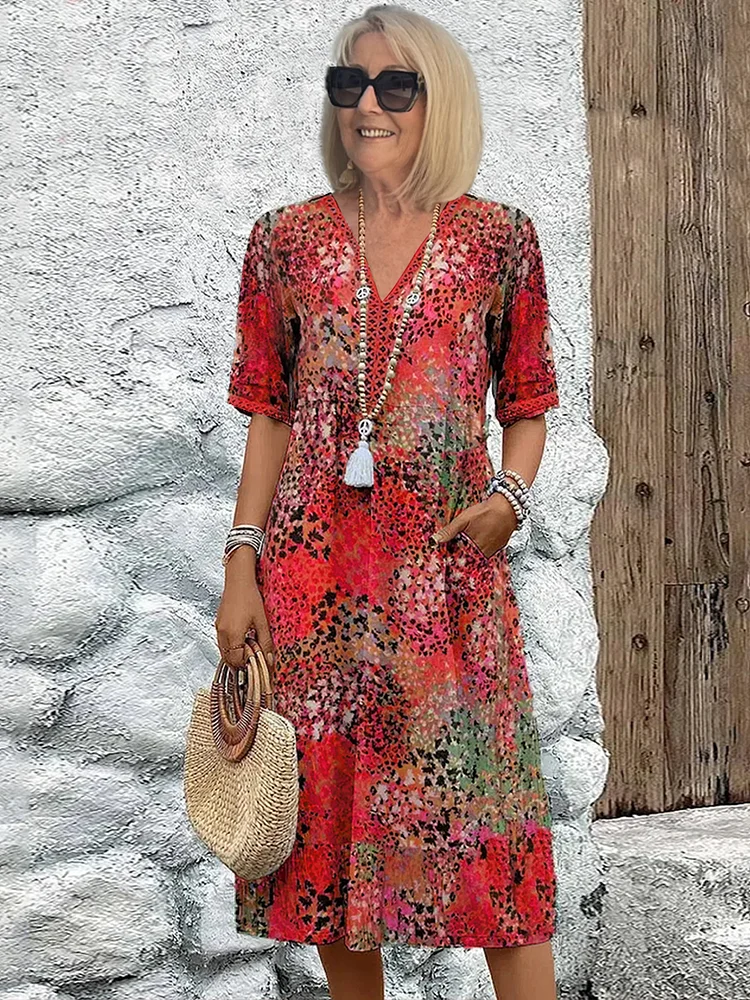 Women's Bohemian Dress — Elegant Flowing Boho Summer Dress