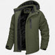 Men's camouflage hooded parka with dark pile-style lining