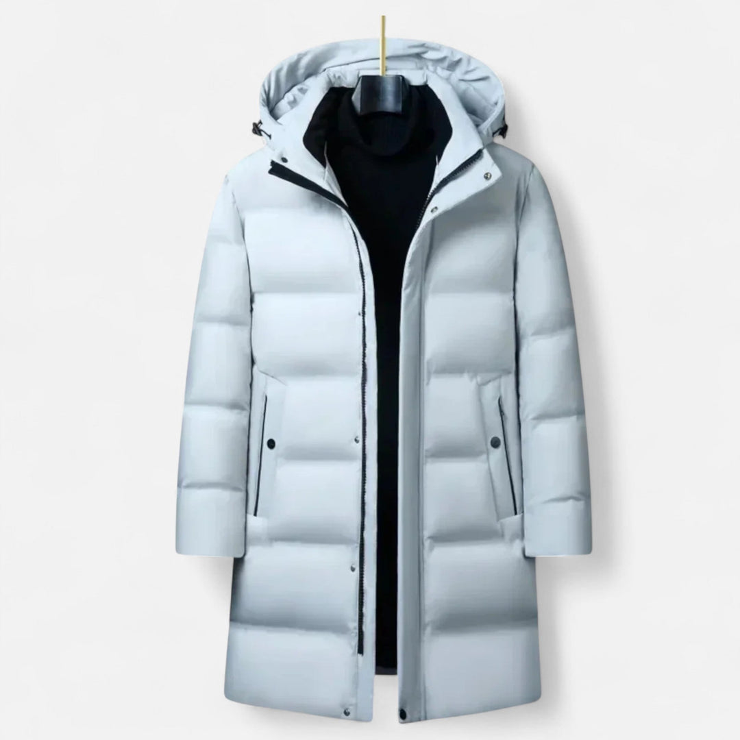 Men's longline hooded padded parka jacket