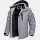 Men's camouflage hooded parka with dark pile-style lining