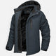 Men's camouflage hooded parka with dark pile-style lining