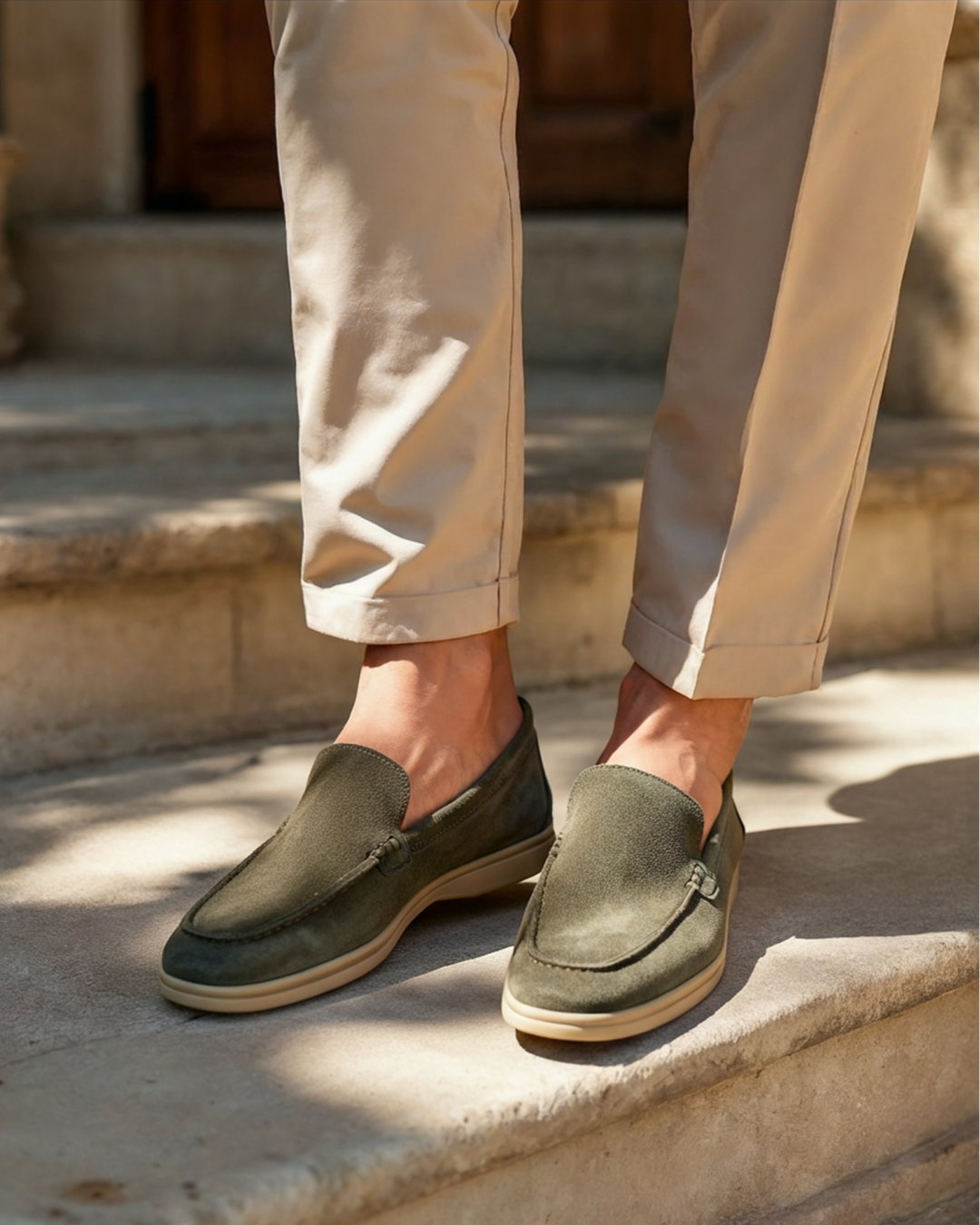 Unisex slip-on loafers with penny strap detail and flat soles