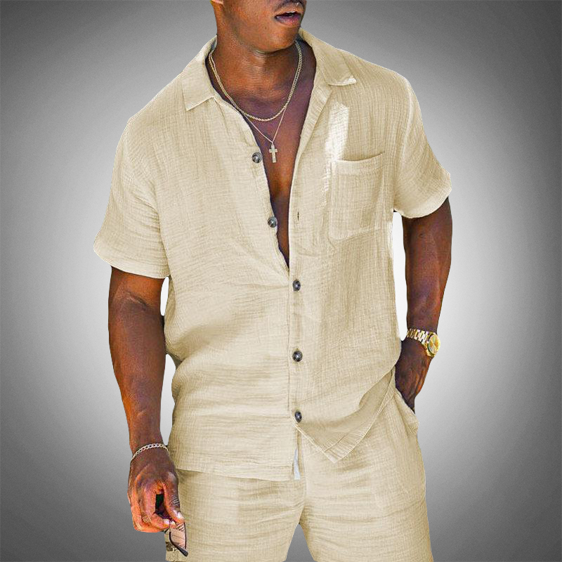 Marlon | Men's Linen Two Piece Set with Shirt and Shorts