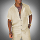 Marlon | Men's Linen Two Piece Set with Shirt and Shorts