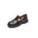 Women's Leather T-Strap Mary Jane Shoes Brogue Block Heel