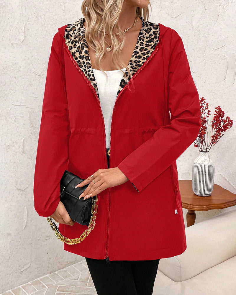 Aleah | Reversible Coat with Leopard Print - Image 9