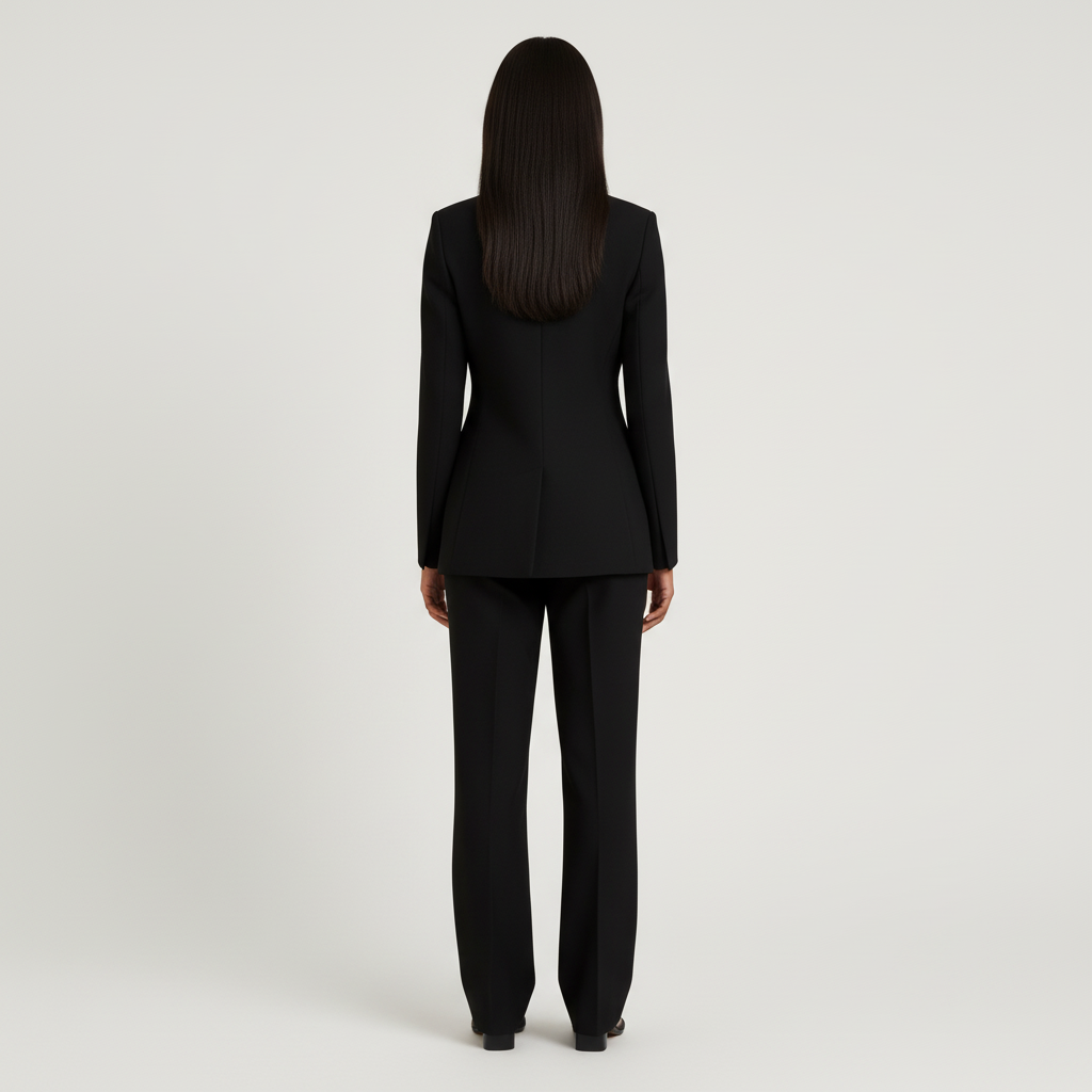 Women's tailored blazer and full-length trousers suit set