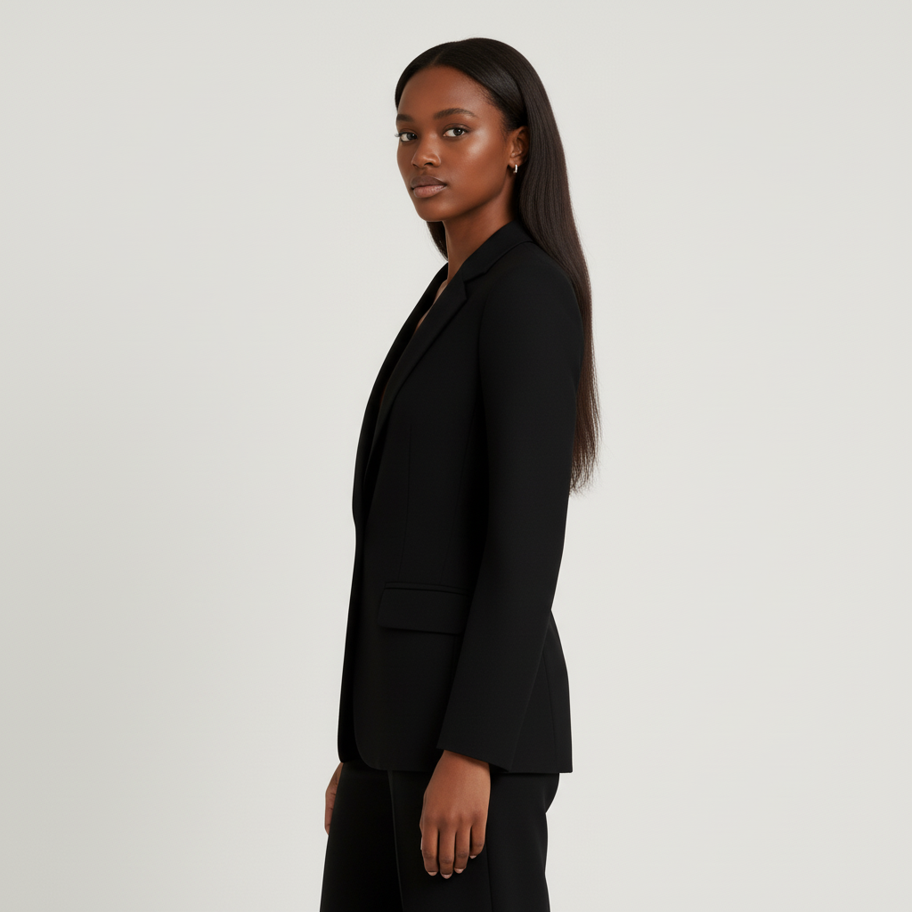 Women's tailored blazer and full-length trousers suit set