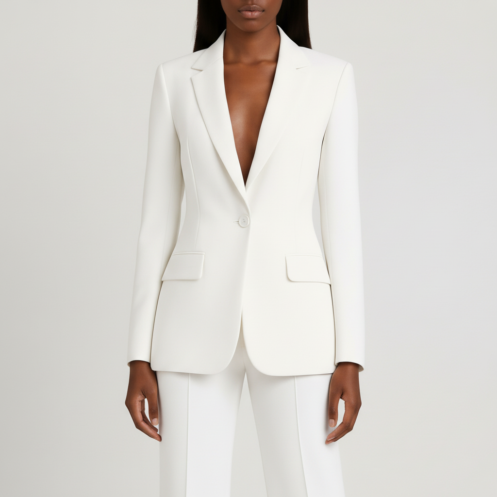 Women's tailored blazer and full-length trousers suit set