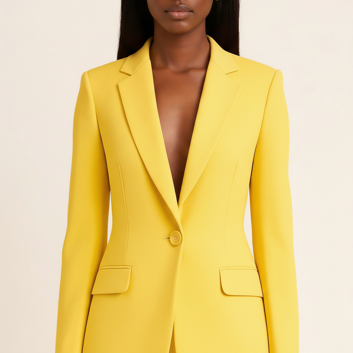 Women's tailored blazer and full-length trousers suit set
