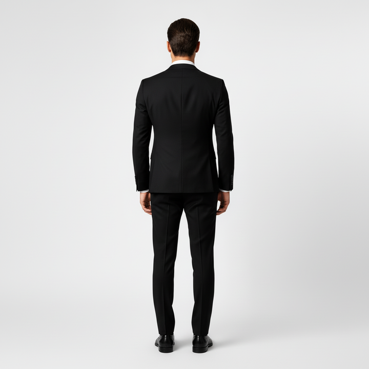 Men's three-piece suit with jacket waistcoat and trousers