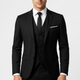 Men's three-piece suit with jacket waistcoat and trousers