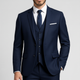 Men's three-piece suit with jacket waistcoat and trousers