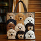 Women's quilted tote bag with illustrated floral and animal designs