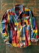 Multicolor checked shirt with long sleeves and chest pocket