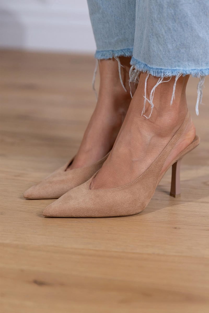 Women's Slingback Stiletto Heels — Pointed Toe Court Shoes