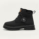 Men's ankle-height lace-up boots with padded collar, round toe and lug sole