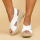 Women's Espadrille Wedge Sandals with Cross Straps