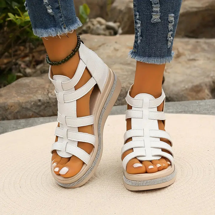 Hannah | Comfort Sandals with Rhinestone Decoration - Image 11