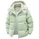 Men's hooded quilted puffer jacket with front zip and pockets