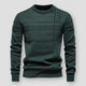 Men's long-sleeved crew neck jumper with textured panel detailing and ribbed trims