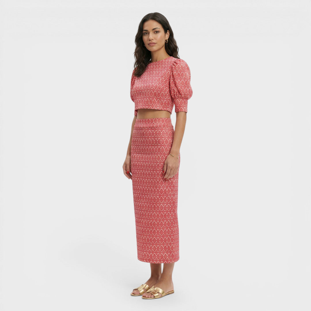 Women's Open-Back Two-Piece Set — Top & Trousers, Wedding Guest