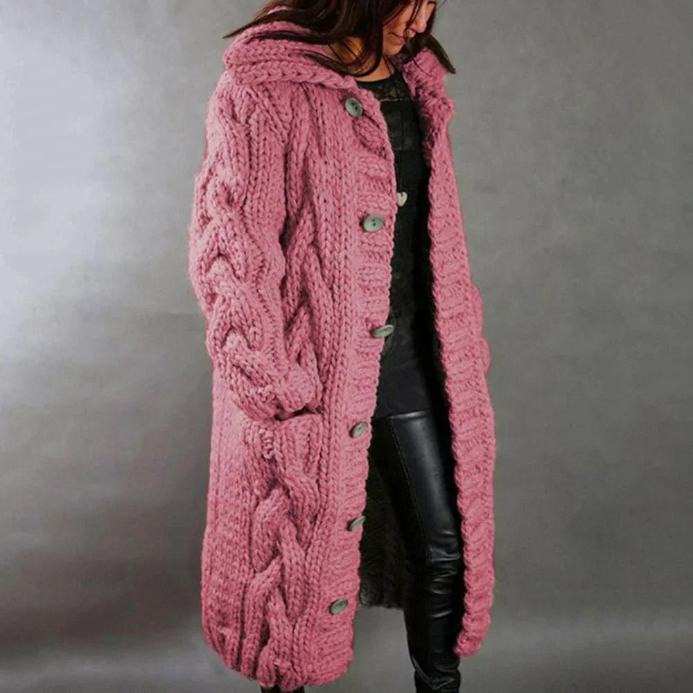 Diana | Women’s Oversized Cable Knit Button Cardigan - Image 4