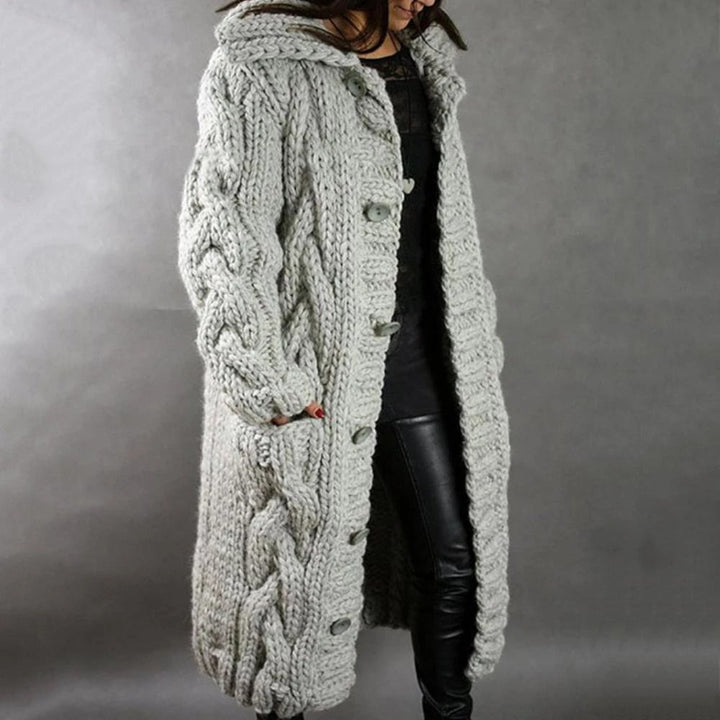 Diana | Women’s Oversized Cable Knit Button Cardigan - Image 2