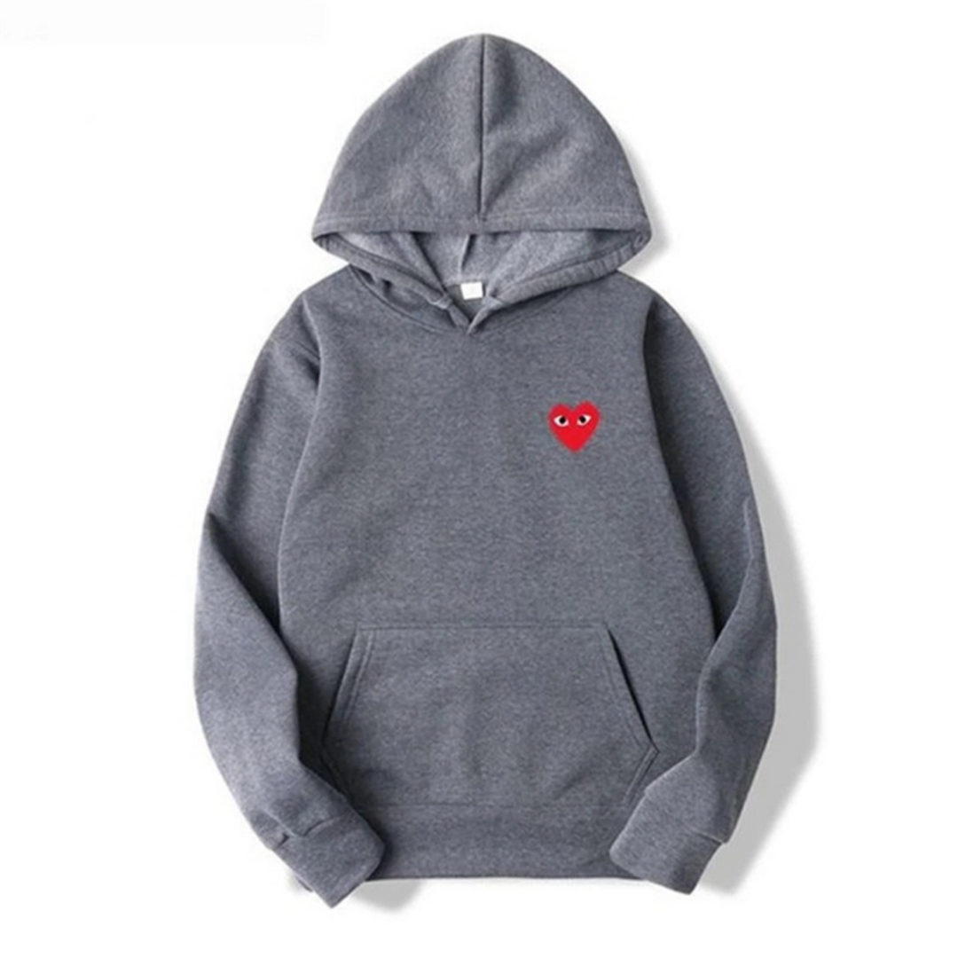 Women's pullover hoodie with heart graphic and kangaroo pocket