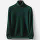 Men's plain long-sleeve roll neck jumper with ribbed trims