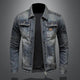 Men's washed denim jacket with chest pockets