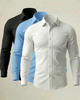 Women's Stretch Shirt 3-Pack — Blue Comfort Fit Everyday Top Set