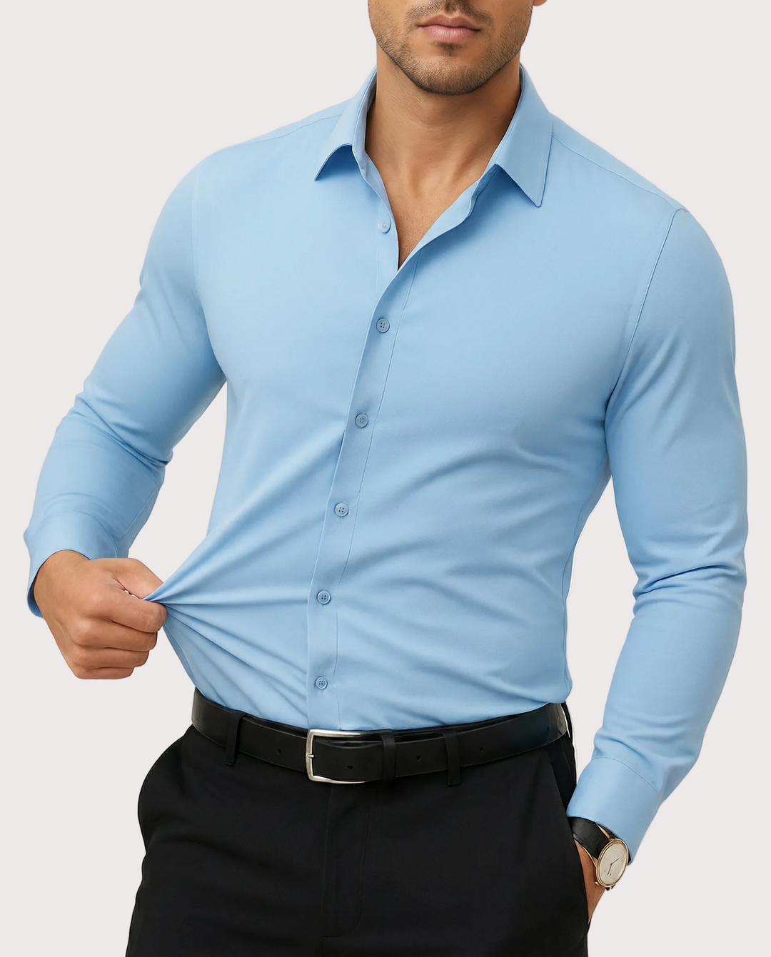 Women's Stretch Shirt 3-Pack — Blue Comfort Fit Everyday Top Set