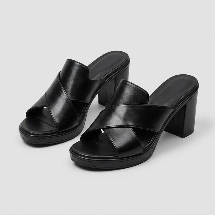 Women's Comfort Heeled Sandals — All-Day Block Heel Dress Sandals