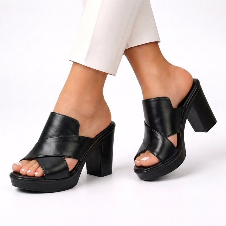 Women's Comfort Heeled Sandals — All-Day Block Heel Dress Sandals