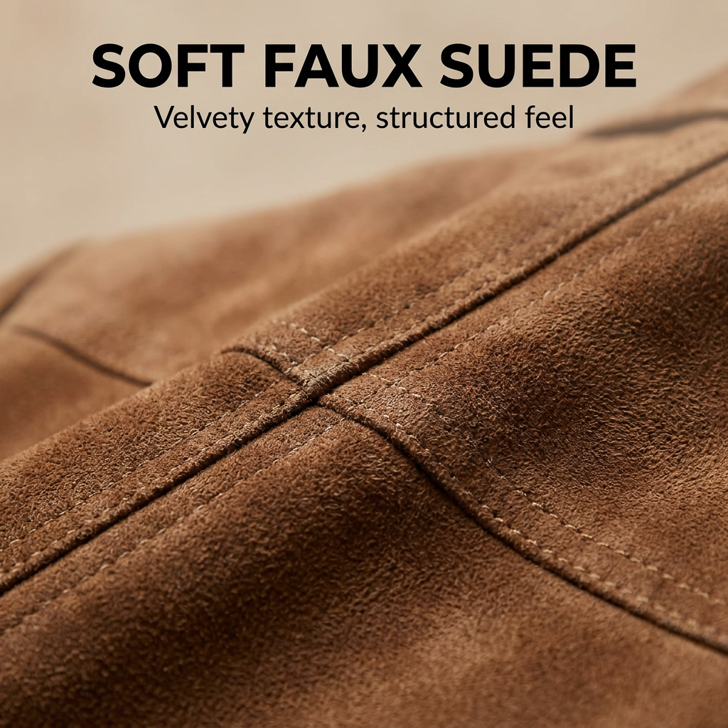 Women's brown button-front blazer with long sleeves and patch pockets