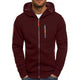 Men's hooded zip cardigan with multiple pockets