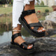 Women's Platform Cross Strap Ankle Buckle Sandals