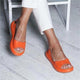 Women's Peep Toe Slingback Flat Sandals for Summer