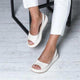 Women's Peep Toe Slingback Flat Sandals for Summer
