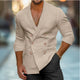 Men's shawl collar cardigan jacket with button front and rolled sleeves
